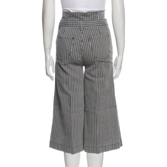Frame | Stripped Belted Culottes New With Tags NWT Size 25 Wide Leg Style - Picture 4 of 12